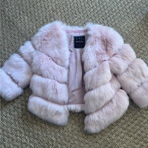 Popski London Pink Faux Fur Coat